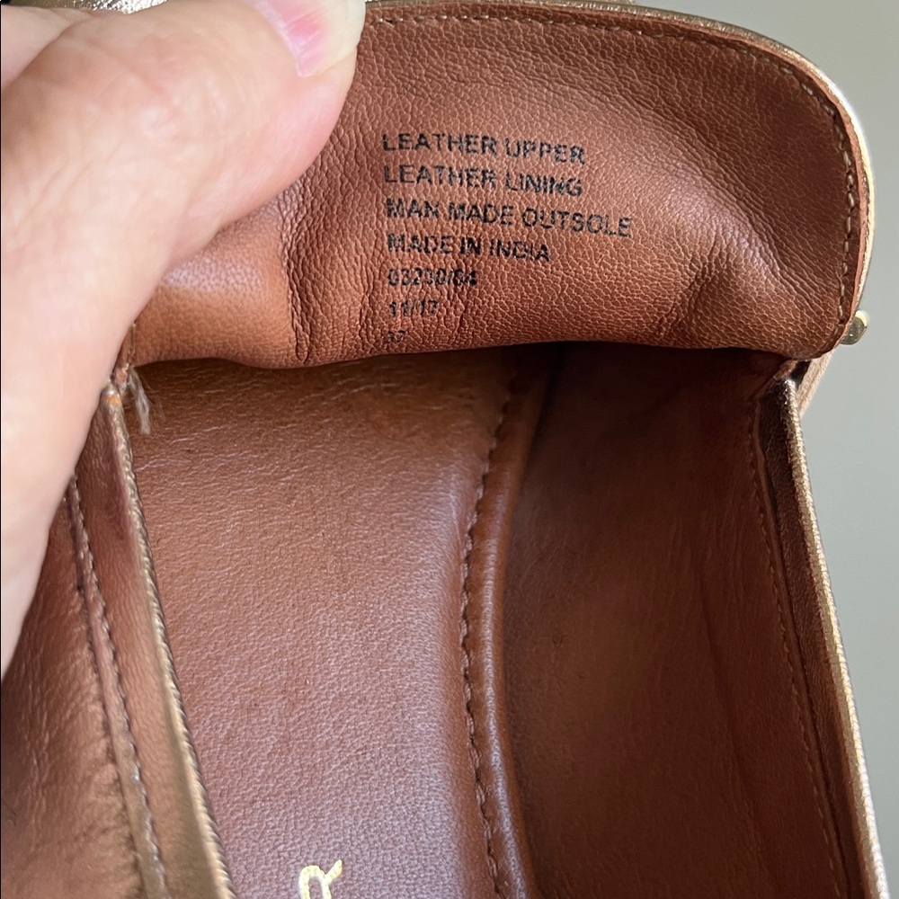 Kurt Geiger Metallic Gold Slip-On Loafers - Picture 7 of 8